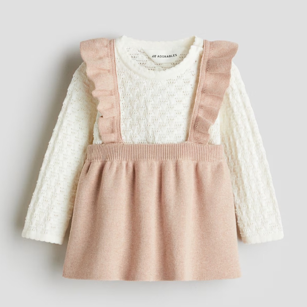 H&M Two Piece Cotton-Knot Top and Skirt Set